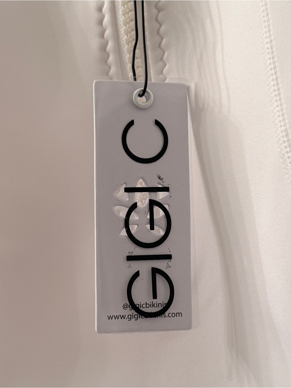 GIGI C| NWT White Halter One-Piece Swimsuit with Zipper Front in Size XS - Picture 10 of 13